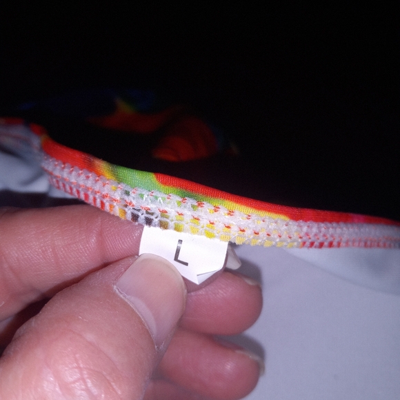 One piece Bright Tropical Halyer top open back- Bathing Suit Size L - Picture 4 of 7